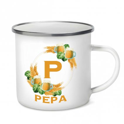 Plecháček Pivní věnec s monogramem a jménem Pepa