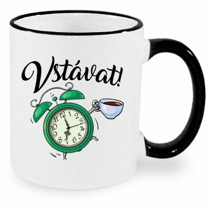 Hrnek Vstávat černý