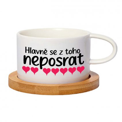 Hrnek makronka Hlavně se z toho neposrat bílý