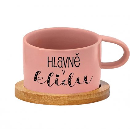 Hrnek makronka Hlavně v klidu růžový