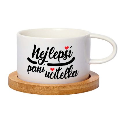 Hrnek makronka Nejlepší paní učitelka bílý