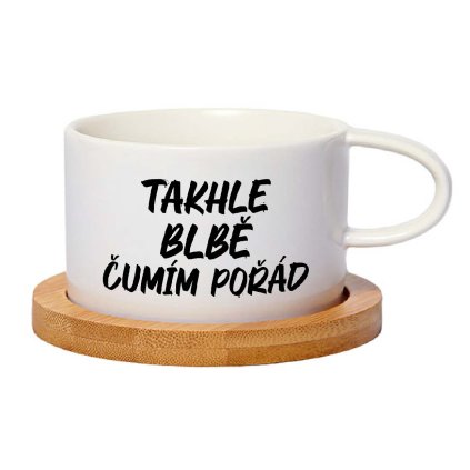 Hrnek makronka Takhle blbě čumím pořád bílý