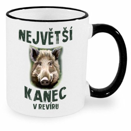 Hrnek Největší kanec v revíru černý