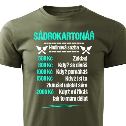 panske tricko hodinova sazba sadrokartonar vojenske zelene