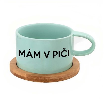 Hrnek makronka Mám v piči mátový