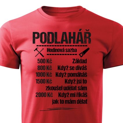 panske tricko podlahar sazba cervene