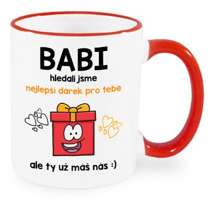 Hrnek Nejlepší dárek pro babičku červený