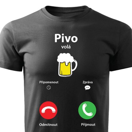 Pánské tričko Pivo volá černé