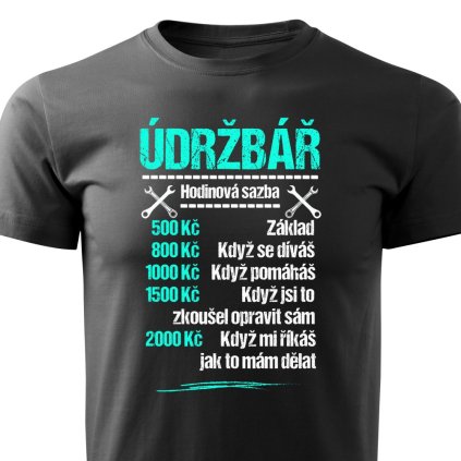 Pánské tričko Tričko Údržbář - sazba černé