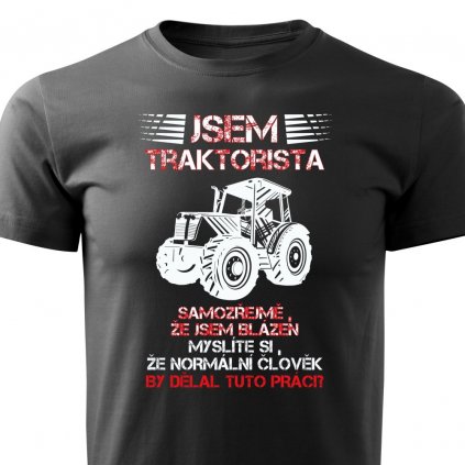 Pánské tričko Jsem traktorista - černé