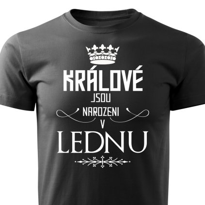 Pánské tričko Králové jsou narozeni v lednu - černá