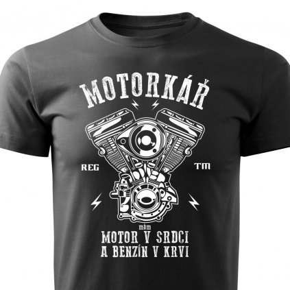 Pánské tričko Jsem motorkář - černé