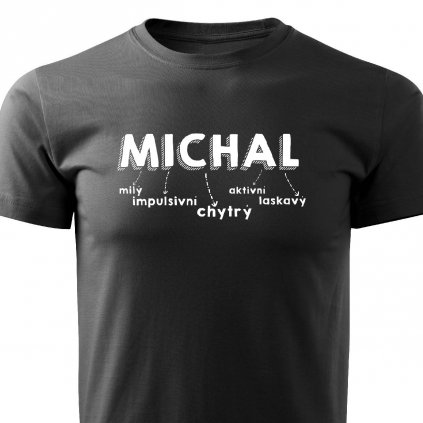 Pánské tričko Michal jméno černé