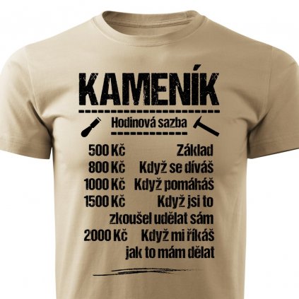 Pánské tričko Tričko Kameník - sazba