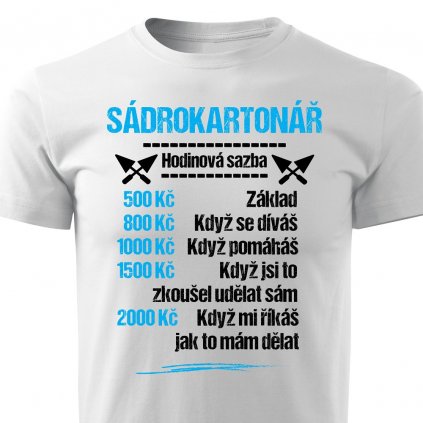 Pánské tričko Tričko Sádrokartonář - sazba