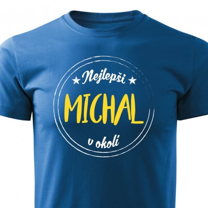 Pánské tričko Nejlepší Michal v okolí - modré
