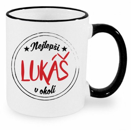 Hrnek Nejlepší Lukáš v okolí -  černý