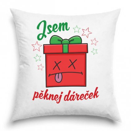 Jsem pěknej dáreček - hotový polštář