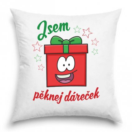 Jsem pěknej dáreček - veselý polštář