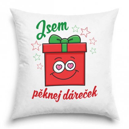 Jsem pěknej dáreček - zamilovaný polštář