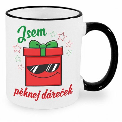 Jsem pěknej dáreček- frajer hrnek černý