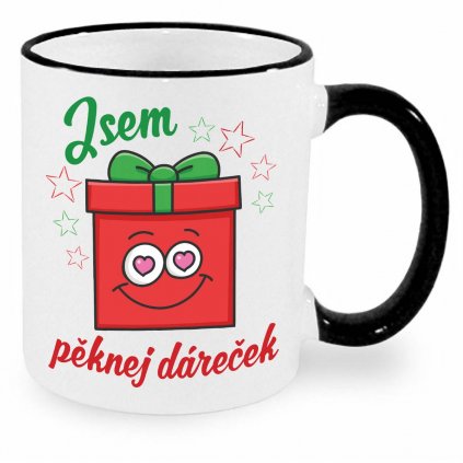 Jsem pěknej dáreček- zamilovaný hrnek černý
