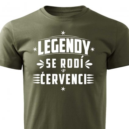 Pánské tričko Legendy se rodí v červenci vojenská