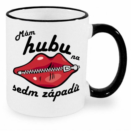 Hrnek - Mám hubu na sedm západů černý