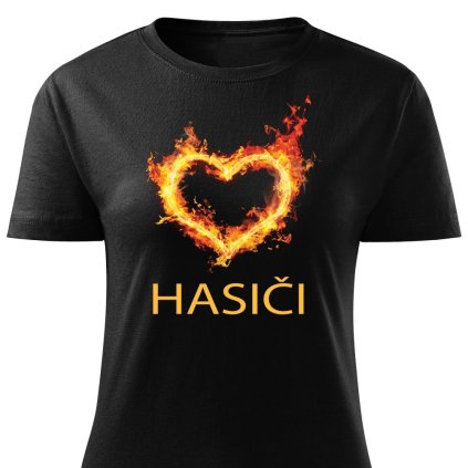 Dámské tričko Hasiči - Hořící srdce