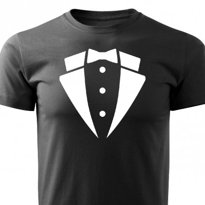 Pánské tričko Oblek pro ženicha černé