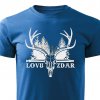 Pánské tričko Lovu zdar jelen modré