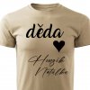 Pánské tričko Děda se jmény dětí pískové