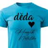 Pánské tričko Děda se jmény dětí tyrkysové