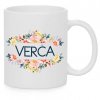 Hrnek Verča s květinami bílý