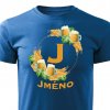 Pánské tričko Pivní věnec s monogramem a jménem na přání modré