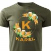 Pánské tričko Pivní věnec s monogramem a jménem Karel vojenské