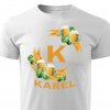 Pánské tričko Pivní věnec s monogramem a jménem Karel bílé