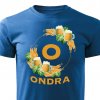 Pánské tričko Pivní věnec s monogramem a jménem Ondra modré