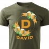 Pánské tričko Pivní věnec s monogramem a jménem David vojenské