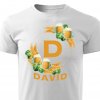 Pánské tričko Pivní věnec s monogramem a jménem David bílé