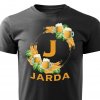 Pánské tričko Pivní věnec s monogramem a jménem Jarda černé