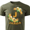 Pánské tričko Pivní věnec s monogramem a jménem Jarda vojenské