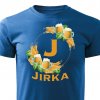 Pánské tričko Pivní věnec s monogramem a jménem Jirka modré