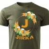 Pánské tričko Pivní věnec s monogramem a jménem Jirka vojenské