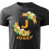 Pánské tričko Pivní věnec s monogramem a jménem Josef černé