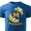 Pánské tričko Pivní věnec s monogramem a jménem Michal modré