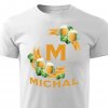 Pánské tričko Pivní věnec s monogramem a jménem Michal bílé