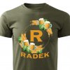 Pánské tričko Pivní věnec s monogramem a jménem Radek vojenské