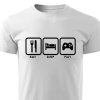 Pánské tričko Eat sleep play bílá