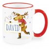 Vánoční hrnek Sob se jménem David červený